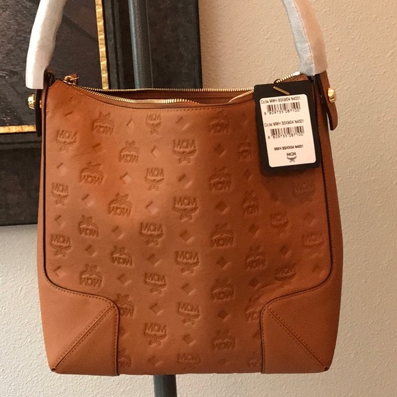 MCM Klara Medium Monogram Hobo Bag  NWT Roasted Pecan - Picture 1 of 14
